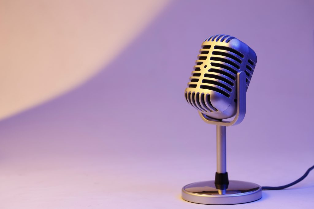 retro microphone isolated on color background retro microphone isolated on color background